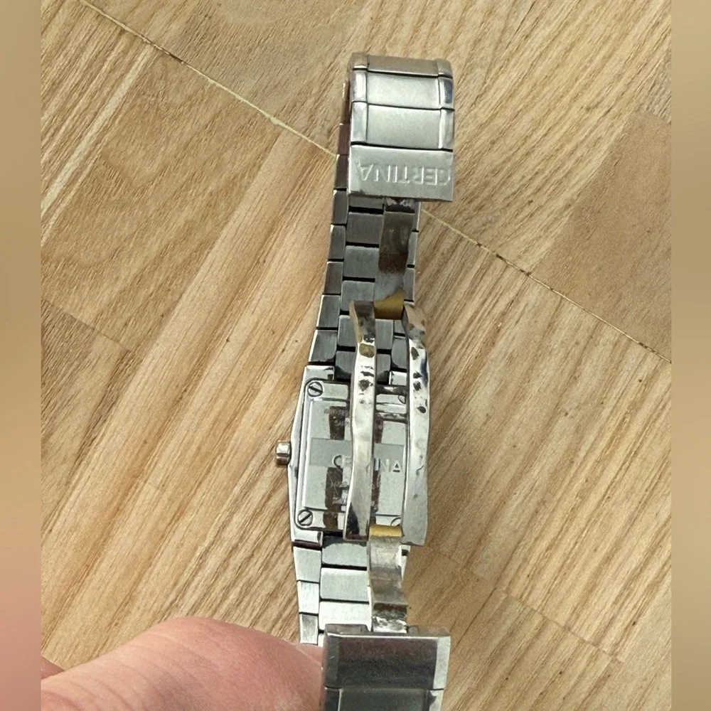 Certina Rare Luxury Designer Ladies Watch Black Dial Stainless Bracelet Hands